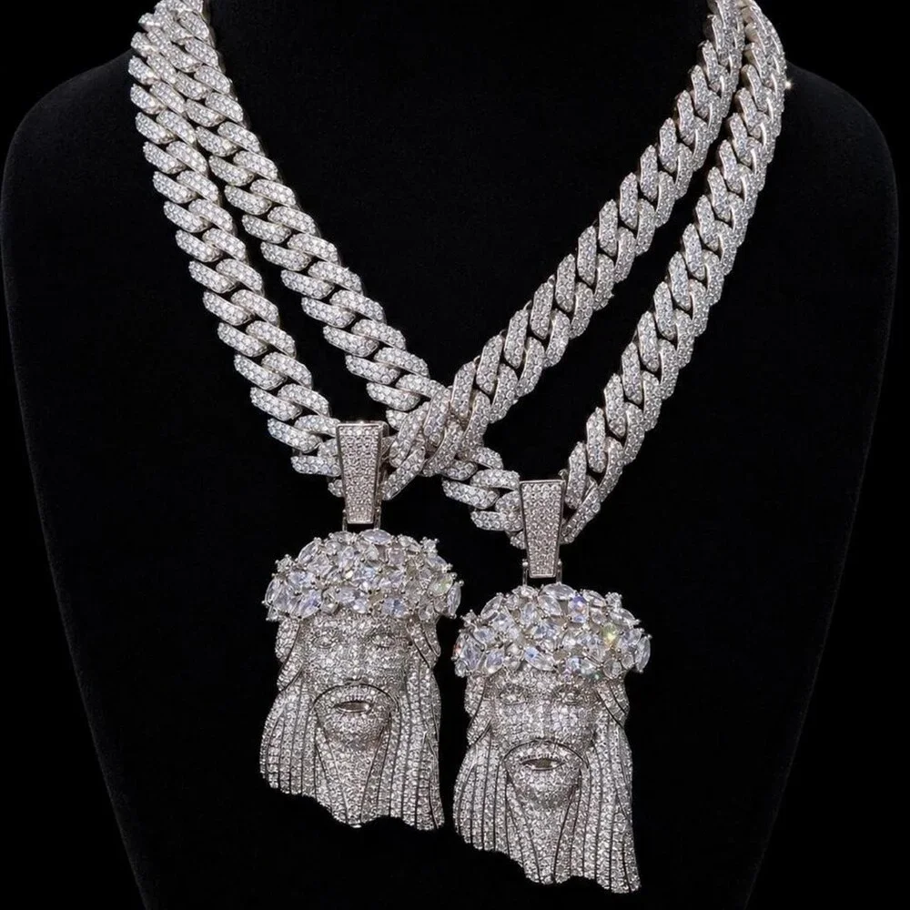 Iced Out Jesus pendant and 20inch Cuban link